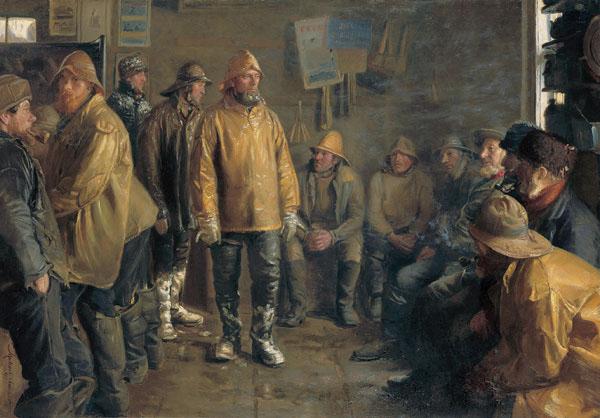 Michael Ancher In the grocery store on a winter day when there is no fishing Germany oil painting art